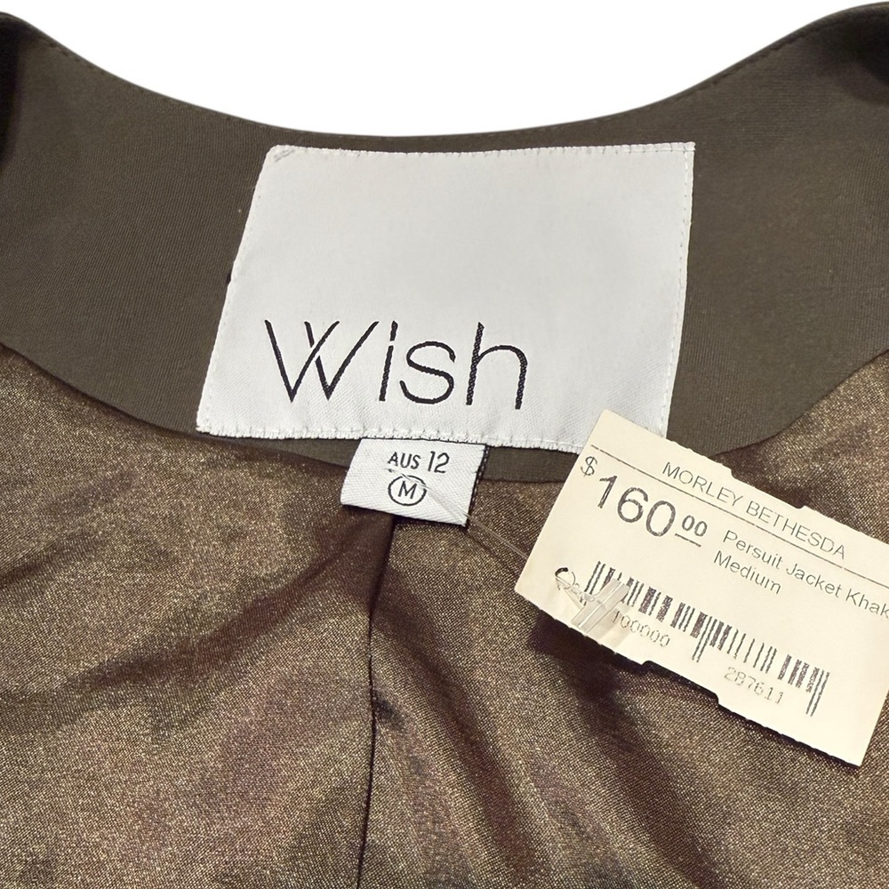 Wish Australia Persuit Jacket Olive Green Blazer Career Jacket Size Aus 12 NWT - Picture 8 of 16